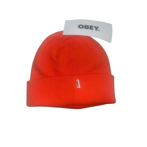 ✨UNISEX BONNET OBEY GEMMA RED ORANGE BEANIE✨ - Picture 8 of 9
